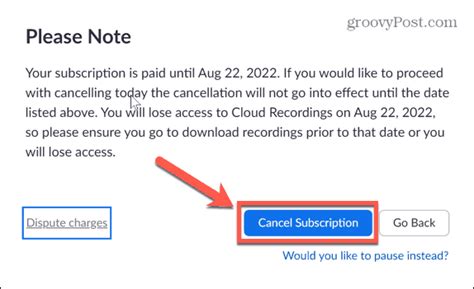 What happens if you don't pay Zoom subscription?