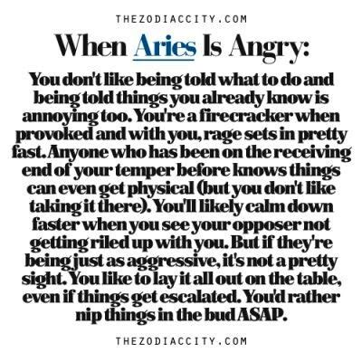 What happens if you make an Aries angry?