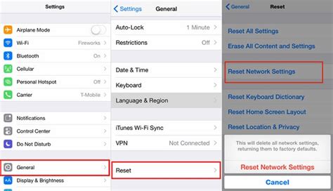What happens if you reset network setting Apple?