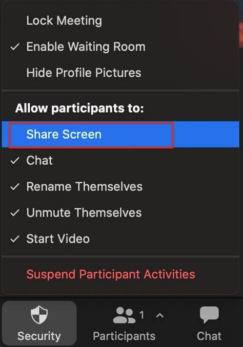What happens if you screen share?