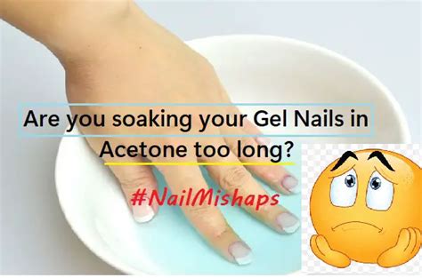 What happens if you soak your nails in acetone for too long?