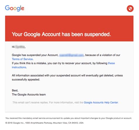 What happens if your account is suspended?