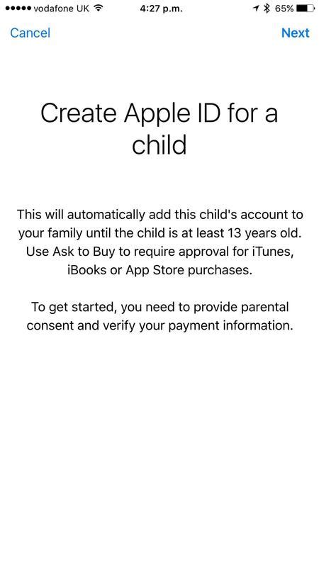 What happens to child Apple ID when they turn 13?