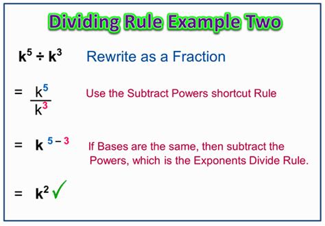 What happens to powers when you divide?