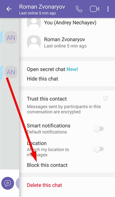 What happens when Viber contact is blocked?