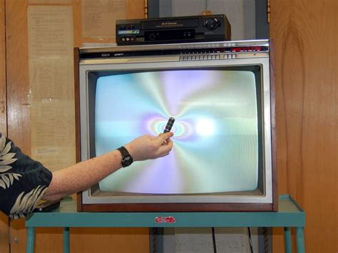 What happens when a magnet is brought near a TV?