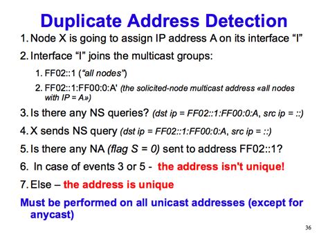 What happens when an IPv6 duplicate address is detected?