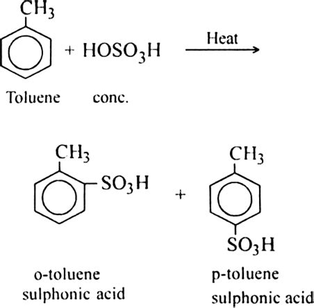 What happens when toluene is heated?