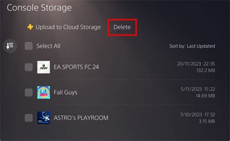 What happens when you delete a game from console storage?