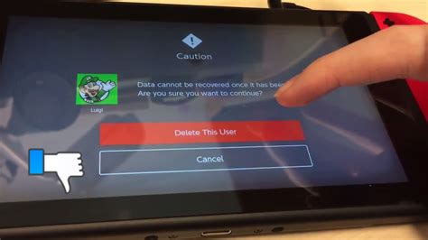 What happens when you delete a user from your Switch?