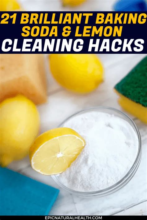 What happens when you mix baking soda and lemon juice for cleaning?