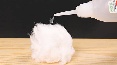 What happens when you put super glue on cotton balls?