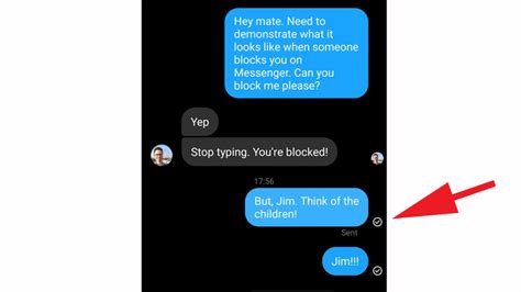 What happens when you send a message when blocked?