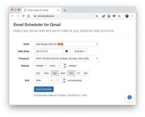 What happens when you snooze a scheduled email in Gmail?