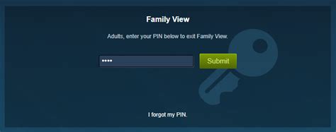 What if I don't remember my Family View PIN Steam?