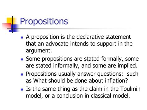 What implies propositions?