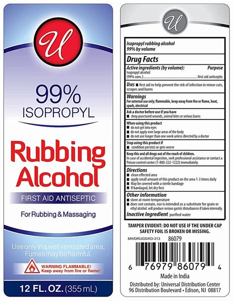 What ingredient is in rubbing alcohol?