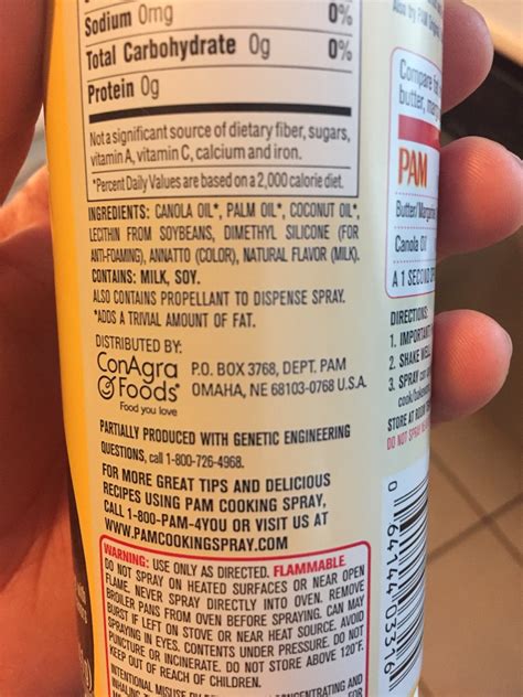 What ingredients are in spray butter?