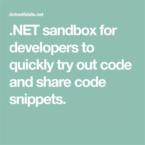 What is .NET sandbox?
