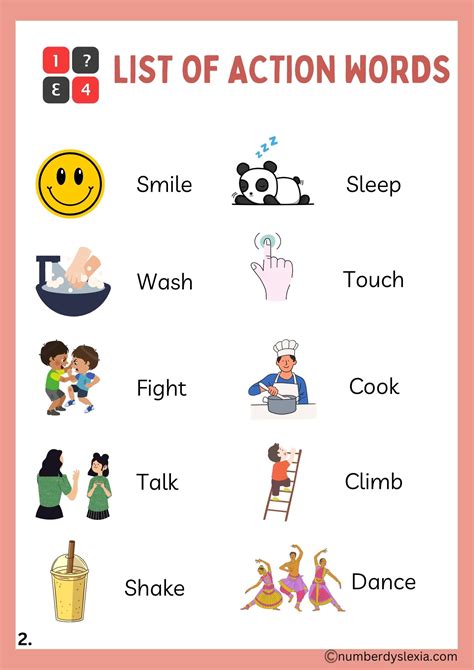 What is 10 action words?