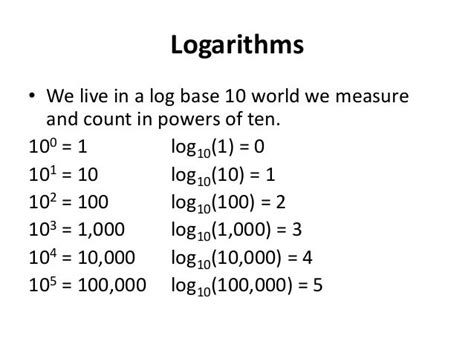 What is 10 log base 10?
