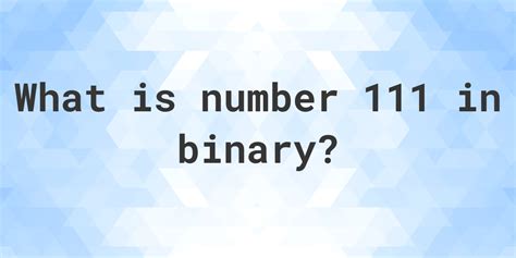 What is 111 binary?