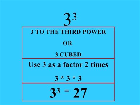 What is 3 to the 3rd power called?