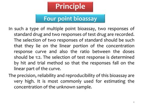 What is 4 point bioassay?