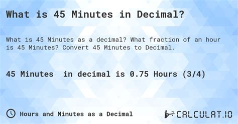 What is 45 minutes called?