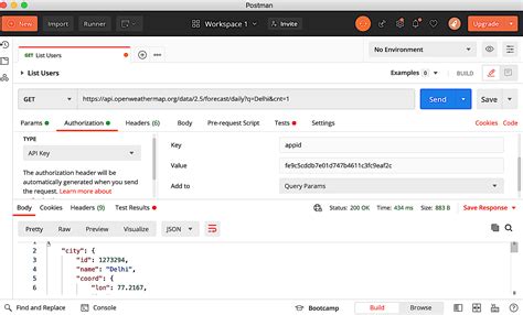 What is API key and value in Postman?