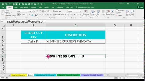 What is Ctrl F9 in Excel?