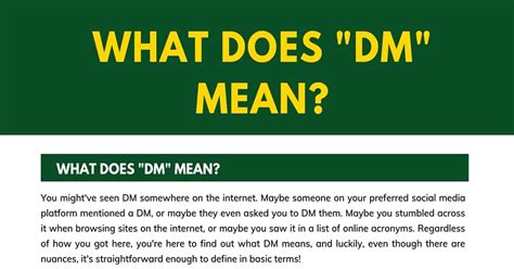 What is DM short for?