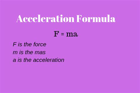 What is F in acceleration?