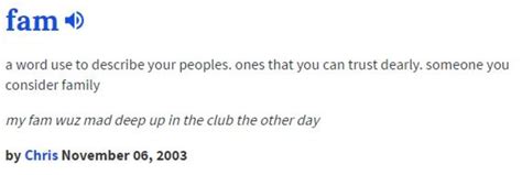 What is FAM Urban Dictionary?