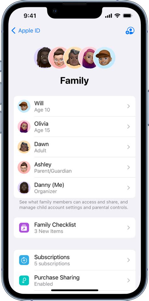 What is Family Sharing settings?