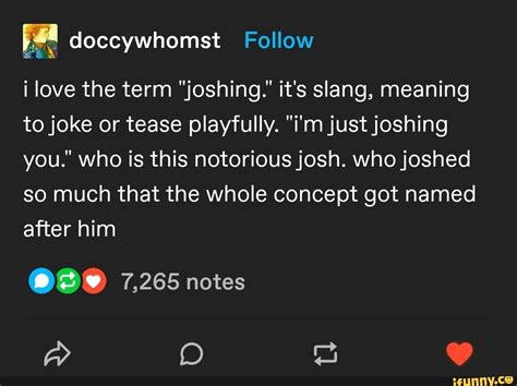 What is Josh in slang?