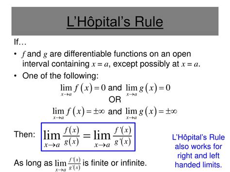 What is L Hopital's rule of differentiation?