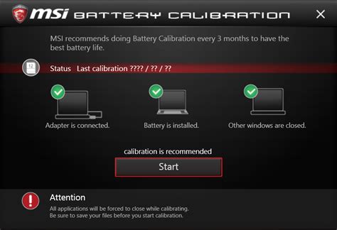 What is MSI battery calibration?