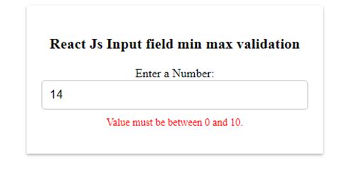 What is Max Min validation?