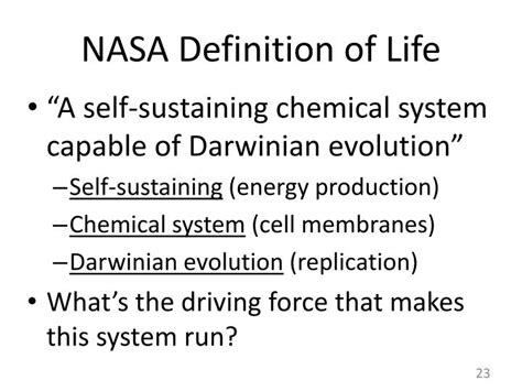 What is NASA's definition of life?