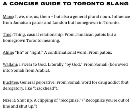 What is OT in Toronto slang?
