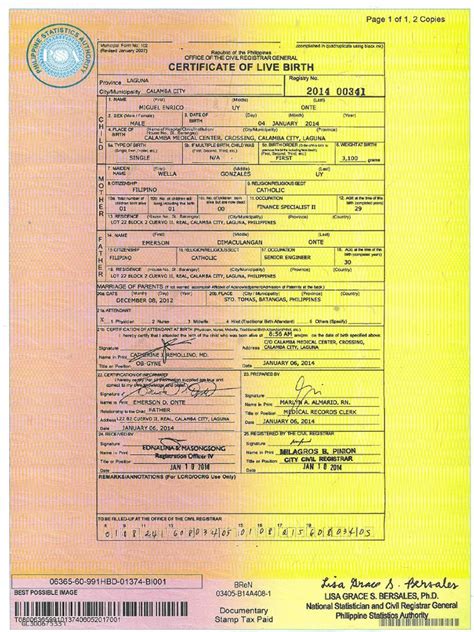What is PSA certificate of no record of birth?