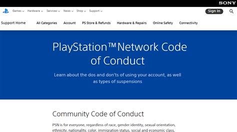 What is PlayStation Code of Conduct?