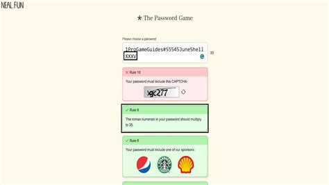 What is Rule 9 in the password game?