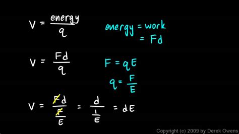 What is V is equal to Ed?