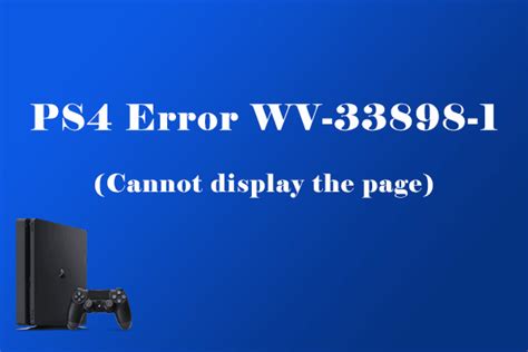 What is WV 33898 1 on ps4?