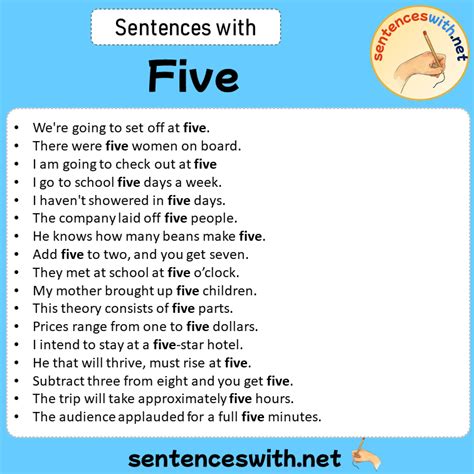 What is a 5 sentence for it?