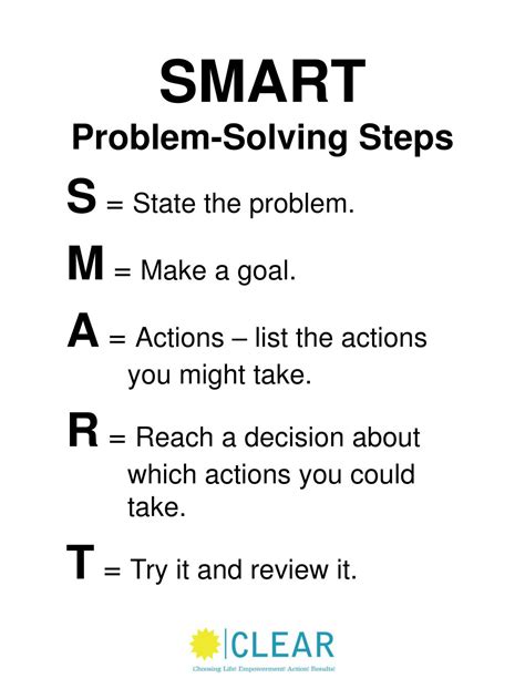 What is a SMART goal for problem solving?