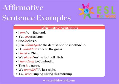What is a affirmative sentence?