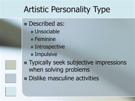 What is a artistic personality type?
